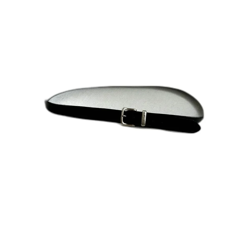 Carhartt Black Leather Belt Silver Tone Buckle Classic Workwear 42